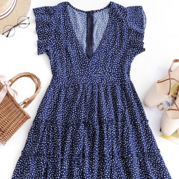 Dresses & Skirts - NWT Blue Ruffle Dress